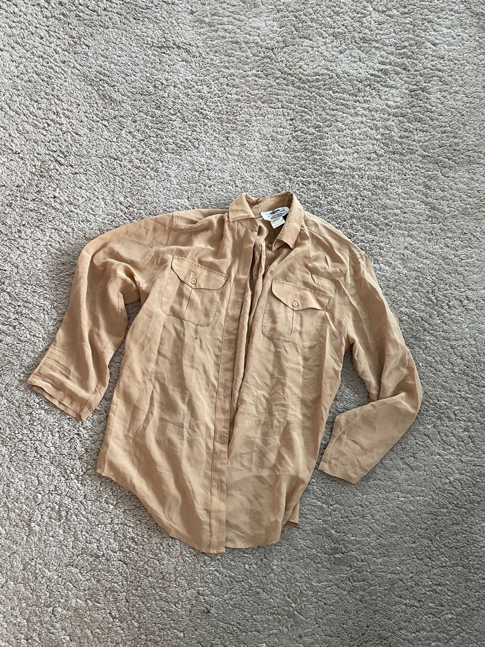 Light Tan Women's Button-Up Blouse